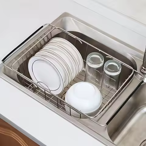 Sink Drain Rack, Retractable Sink Drain Rack, Sink Dish Drain Rack, Expandable Dish Drying Rack, Ove