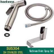 YH132baokemo Stainless Steel SUS304 Hand Spray Bidet Hose Set &amp; Holder Bathroom
