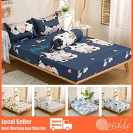 Qpickle R3 New Design Fitted Bedsheet Set Single/Super Single/Queen Pillow case &amp; Bolster case included