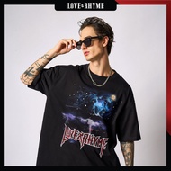 DAVIE JONES [ Love & Rhyme ] เสื้อยืด ทรงใหญ่พิเศษ พิมพ์ลาย Graphic Oversized Extra Fit T-Shirt WA02