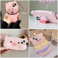 Pink Piggy 6S, 7PLUS Cartoon Three-Dimensional Funny Snot Pig Silicone Soft xs, xr Phone Case 13pro