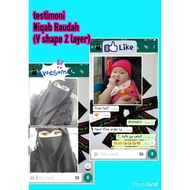 Niqab raudhah / Niqab v shape 2 layer long / niqab v shape 3 layer panjang