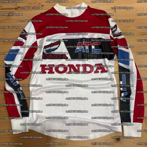 2025 Vintage Rare Honda HRC Ms Racing Racing Jersey Red Blue, Y2K Breathable Riding Shirt for Dirt B