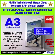 A3 Acrylic Frame (3mm+3mm) / Acrylic Frame / Wall Frame / Marga Cipta / Photo Frame / Poster Frame