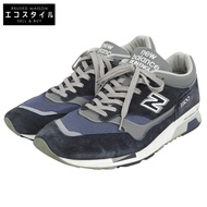 New Balance 豬皮絨面革 x 網眼低筒運動鞋，海軍藍，美國碼 12（英國製造），M1500PNV 12（美國）[二手]