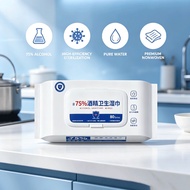 75% Alcohol Antibacterial Wet Tissue Portable Cleaning Wipes Disinfection Alcohol Wipes Kill 99.9% B