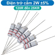 (20 pieces) Plug-in resistor 2W 4 color rings ±5% - value 120R to 25KR