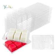 30pcs Wax Melt Container Clamshell Packaging Mold Box 6 Cavity Clear Plastic Cube Tray Wax Melt Clam