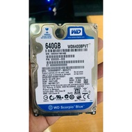 Laptop hard disk 640gb sata (second hand)