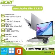 ( New Product ) Laptop Multimedia dan Multitasking Acer Aspire A315-59 - Core i3-1215U, RAM 12GB, SSD 512GB, 15'FHD, Intel UHD, Silver (39S9)