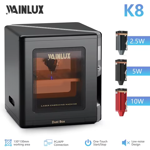 WAINLUX K8 Mini Blue Laser Engraving Machine Ultimate Desktop Laser Engraver 2.5W 5W 10W for Product