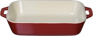 Staub Dish 40508-585 Rectangular Dish, Cherry 7.9 x 6.3 inches (20 x 16 cm), Ceramic Au Gratin Dish,