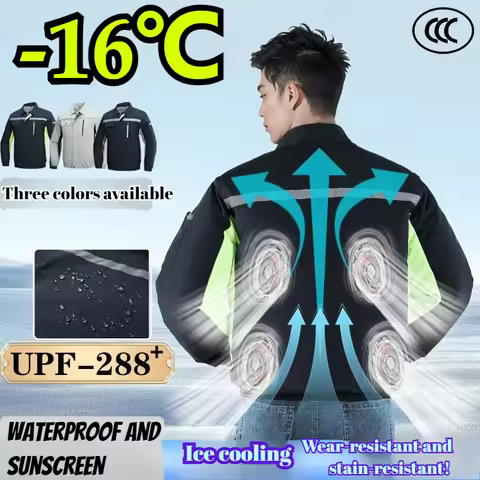 Summer Cooling Jacket Men's Hooded Fan Jacket Heat Resistant Fan Air Conditioner Clothes Breathable