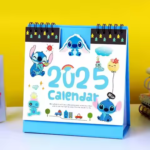 2025 Disney Stitch Desktop Calendar Anime Cute Daily Monthly Planner Schedule Yearly Agenda Calendar