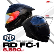 หมวกคาร์บอนลายหินอ่อน Forged carbon RD Helmets รุ่น FC-1 แถมชิลด์ดำ มาตรฐาน ECE22-06 ราคา 6590.-