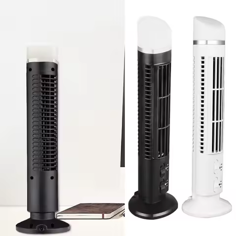 Bladeless Tower Fan Portable USB Desk Fan with Light for Home Bedroom Bladeless Fan