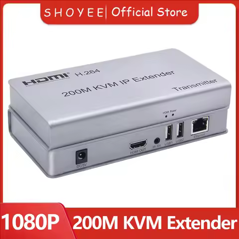 200M HDMI KVM Extender over IP RJ45 cat5e/6 1080P HDMI USB KVM Ethernet Extender one to Many by Netw