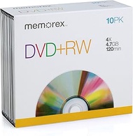 05509 Memorex DVD Rewritable Media - DVD+RW - 4x - 4.70 GB - 10 Pack Slim Jewel Case - 120mm - 2 Hou