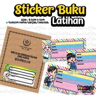 20pcs Sticker Buku Latihan sticker buku comel kartun menarik buku anak sticker nama label.buku sekol