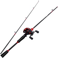 Fishing Full Set 2 Section Casting Rod With Fishing Baitcasting 7.2:1 Gear Ratio Fishing Reels Line 