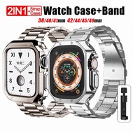 Stainless Steel Band+Tpu Case For iWatch Series Ultra 49mm 8 7 41 45mm 40 44mm 42 38mm Metal Bracelet For iWatch Se 6 5 4 3