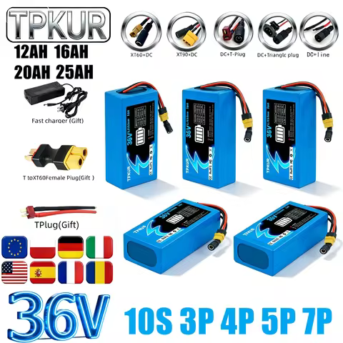 New 36V 10S 3P 4P 5P 7P 18650 battery suitable for commuting tools with 100-1000W motors, built-in B