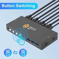 Usb3.0 KVM Switch HDMI 4K@60Hz For 4 Computers Share 1 Monitor Share Keyboard E Port Button