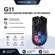FURYCUBE G11 Mouse Contours Wireless Mice PAW3311 Sensor with Macro For Gaming Office 400 Mah Compat