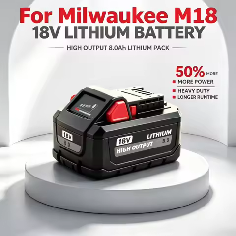 For Milwaukee M18 8.0Ah 48‑11‑1880 M18B8 18V Large Capacity Battery Fit Milwaukee Cordless Hammer Dr