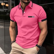 2024 Styles Men's Casual Chest Fake Pocket Printed Short-Sleeved T-Shirt Top 10.4mv