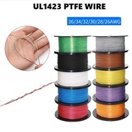 **10M Ul1423 PTFE Silver Plated Copper Wire 38/36/34/30/28/26/24AWG High Temperature Electronic Sing