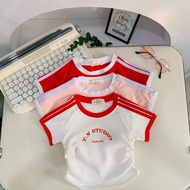 AT24-[Tom&Nau Kids] T-shirt short sleeve border mixed for girls in sporty style with Tom&Nau printed