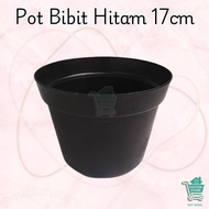 BUNTON Glossy Black Seedling Pot 17cm Premium Durable, Sturdy Seedling Container and Available in 4 