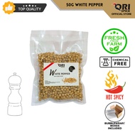 Orispice 50g 100% Pure Sarawak White Pepper Peppercorn Vacumm Pack / Berry / Lada Putih Biji / Sulah / 砂拉越纯真白胡椒粒 真空包装