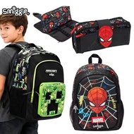 Smiggle Minecraft Schoolbag Stationery Backpack Spiderman Pencil Case Large-Capacity For Students