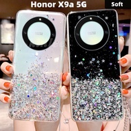 Honor X9B 2023 Bling Glitter Clear Shockproof Phone Case For Huawei Honor X7B X8B X9b X9a X9 A HonorX9A HonorX9 A 5G Mobile Casing Silicone Transparent Soft TPU Bumper Back Cover