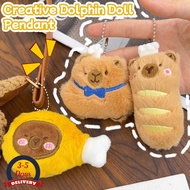 [3-5 DAYS DELIVERY]Lovely Cartoon Capybara Pendant Croissant Decoration Plush Bread Key Chain Soft P