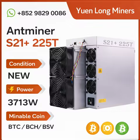 special offer _ ew Antminer S21+ 225T 3713W Bitcoin Miner Asic Miner Bitmain Antminer Include PSU an