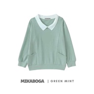 Sweater Kerah Pocket Basic Polo Baju Blus Atasan Anak Cewek Perempuan Remaja Tanggung Abg Premium Te