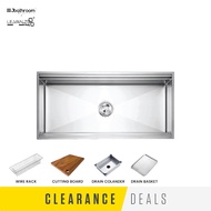 [CLEARANCE] Levanzo SG Series 8648SG single bowl stainless steel nano workstation sink 860mm