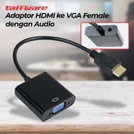 HDMI to VGA Female Adapter with Audio - HDMI to VGA Female Connector Adapter