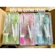Set of ruler, compass, eke, protractor (student ruler)...