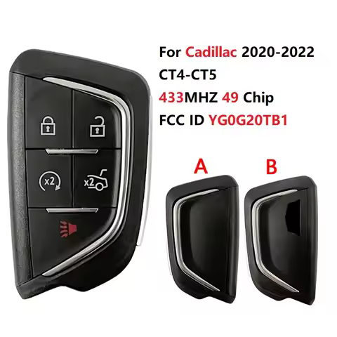 CN030009 FCC ID YG0G20TB1 For Cadillac 2020-2022 CT4-CT5 433MHZ 5 Buttons Smart Remote Key hitag pro