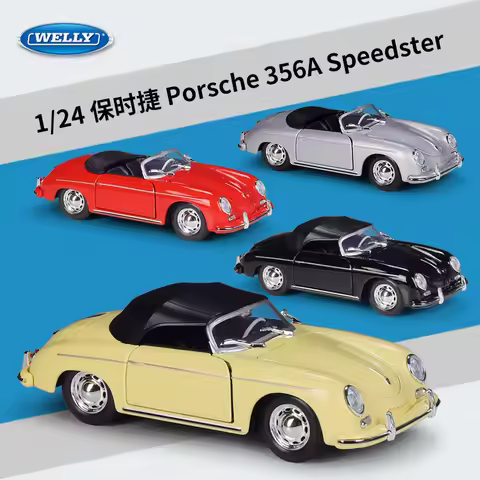 Welly 1:24 Porsche 356A Speedster 356 A Imitation Alloy Car Model Collection Centerpieces Gift Toys