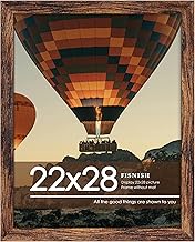 Fisnish 22x28 Poster Frame, Brown 22 x 28 Frame for Horizontal or Vertical Wall Mounting, 1 Pack