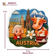 AUSTRIA Resin Refrigerator Magnets, Austrian Souvenirs Fridge Magnet