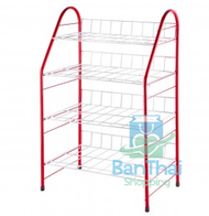 4-Layer High Shoe Rack Easy To Assemble Without Mounting Nuts. Size: Width 26 Length 54 Height 64 Cm