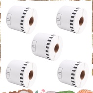 5 Refill Rolls Compatible -22205 Label 62mmx30.48M Continuous Compatible for  Label Printer White Pa