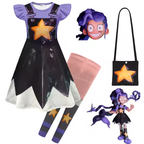NEW Horror Game Play Time Lily Cosplay Costume Girls Dress Up Bobi 5 Puppet Lily Children's Clothes 