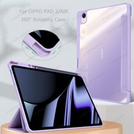 Anti-bending Leather Case For OPPO Pad Air 10.36 Pad 11 OPPO Pad 2 Cover Three Folding Stand Smart Shell + Pen Slot